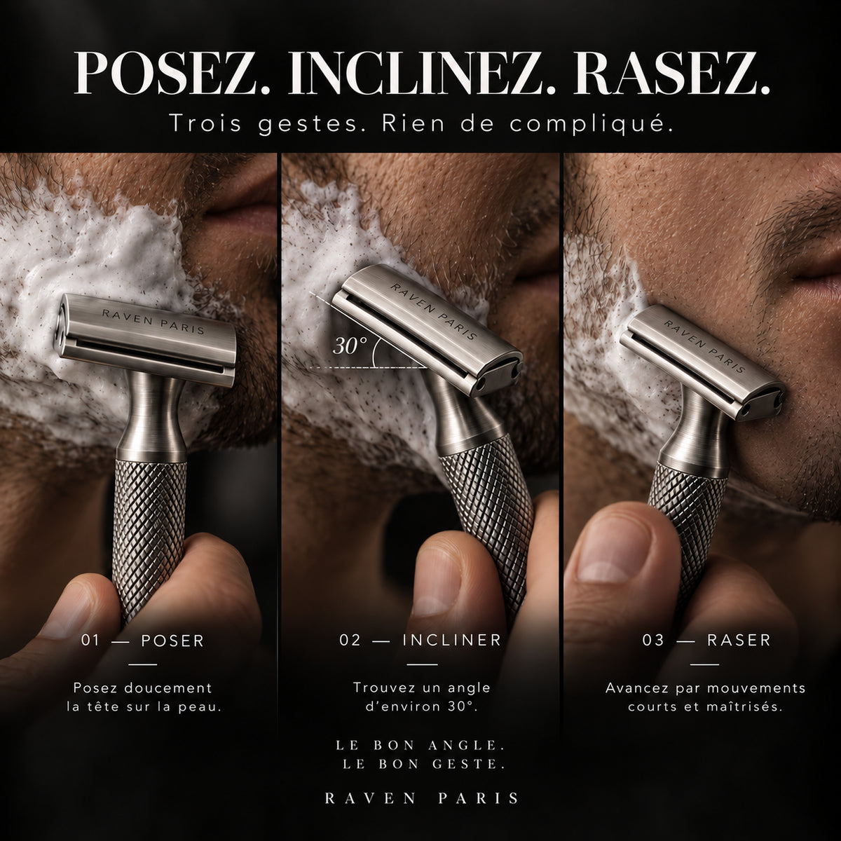 ACIER 30 Rasoir de sûreté en acier inoxydable